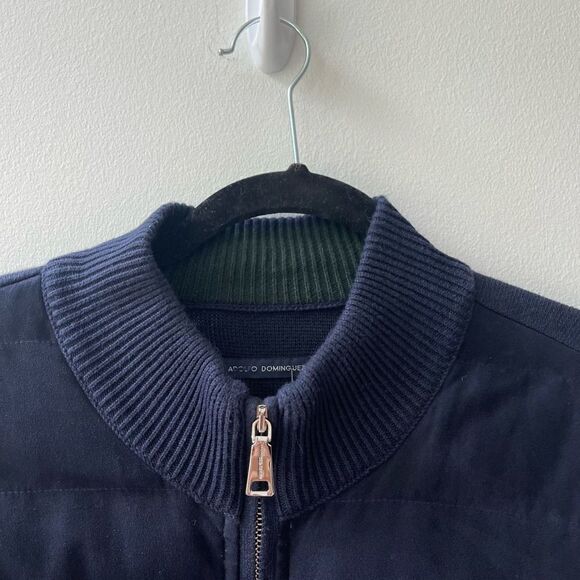 Adolfo
Dominguez Cotton Blend Zip Front Navy Blue Jacket - Large - Like New - Picture 3 of 8